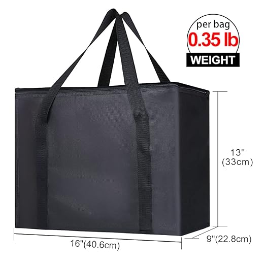 Bodaon 2-Pack Insulated Reusable Grocery Shopping Bags, X-Large, Black | Heavy Duty Thermal Tote, Frozen/Cold Food Storage, Travel Cooler Shopping Transport Picnic, Keep Food Hot Warmer, Collapsible - Image 2
