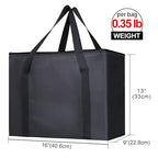 Bodaon 2-Pack Insulated Reusable Grocery Shopping Bags, X-Large, Black | Heavy Duty Thermal Tote, Frozen/Cold Food Storage, Travel Cooler Shopping Transport Picnic, Keep Food Hot Warmer, Collapsible - Image 2