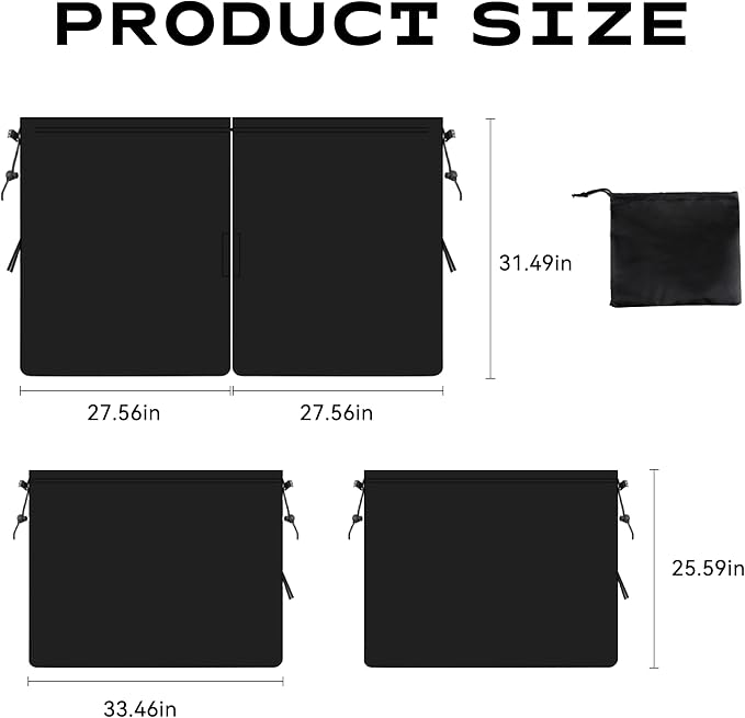 3PCS Car Window Shades Kit, UV Protection Privacy Sunshade Covers, Removable Divider Curtains & Side Window Shades, Universal Car Interior Accessories for Sleeping Traveling Camping - Image 3