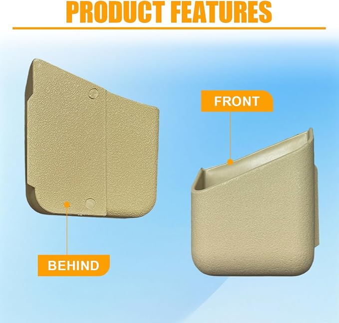 YoRise 2PCS Car Seat Side Pocket Organizer, A-Pillar Sunglass Holder, Stick-On Small Item Automotive Storage Box, Car Seat Gap Filler Organizer for Card, Cigarette, Phone, Registration (Beige) - Image 3