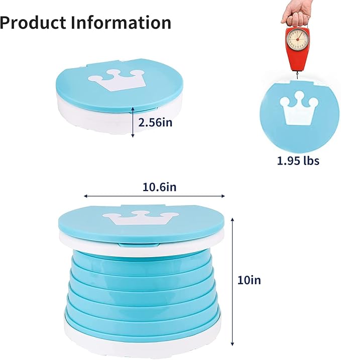 SunnySmile,Travel Potty,Car Potty for Toddler,Portable Toilet for Kids | Portable Toilet for Kids with 45 Liners,for Toddler Travel, Camping, Foldable, Indoor/Outdoor Use - Image 2