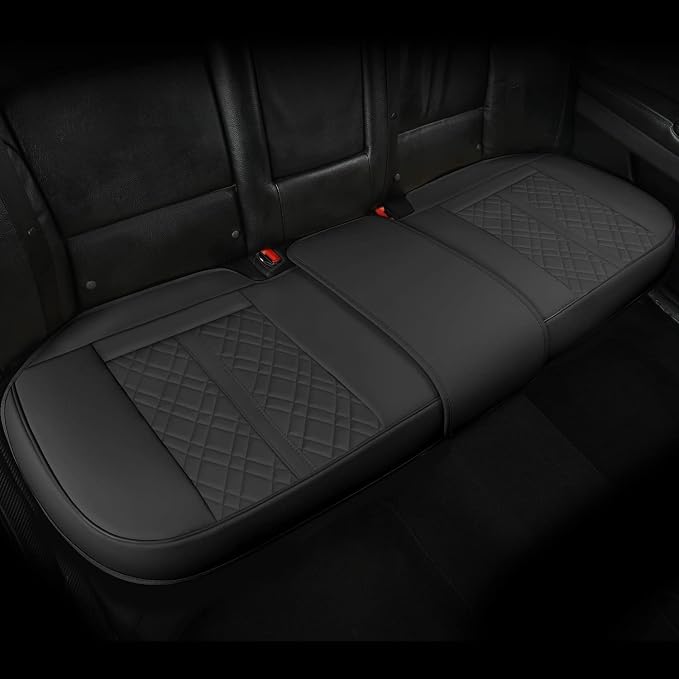 Car Seat Cover for Rear Car Seat Bottom,Luxury PU Leather Seat Cushion | Auto Interior Seat Cover Without Backrest,Full Wrapping Edge Works with Sedan SUV Pickup Minivan by SanQing