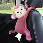 Elephant Tissue Box Cover Plush Tissue Box Holder for Car, Home, Decorative Holder/Organizer for Bathroom Vanity Countertop, Nightstands, Office Desk-Banana Monkey by seemehappy