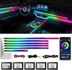 Dreamcolor Acrylic Interior Car Lights, WEBUPAR Car Accessories 6 in 1 Car LED Strip Lights with APP Control and 213 Modes, 175 inches 593 LEDs Fiber Optic Lights, RGB Neon Light Kits by WEBUPAR