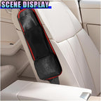 Leather Car Seat Side Organizer, Multi-Pocket Hanging Storage Bag, Front Seat Gap Holder for Phone Wallet Glasses, Universal Auto Accessories for SUV Truck RV(BlackRed) - Image 4