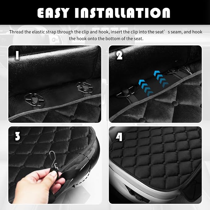 Plush Soft Car Seat Covers Rear Seats,Anti-Slip & Comfortable Car Seat Cushion with Storage Pockets,Universal Cars Seats Pad Cars Interior Accessories for SUVs,Trucks（Rear） - Image 6