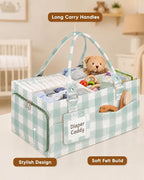 ABOOFAN Baby Diaper Caddy Organizer with Removable Dividers and Handle | Felt Nursery Storage Bin, Holds Diapers, Wipes and Newborn Essentials, Portable for Changing Table, Car & Bedside - Image 3