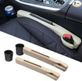 Advanced 3in1 Car Seat Gap Filler with Pocket Organizer and Removable Cupholder,Console Side Pocket Organizer,Car Seat Gap Pad for Cellphone Coin Key,Stopper and Blocker,PU Leather,2 Packs by DURASIKO