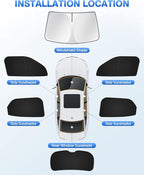 Canvcle Sunshade for 2021-2025 2026 Chevrolet/Chevy Trailblazer Windshield Sun Shade Side Rear Window Shade Cover Sun Visor Shield Privacy Protection Keep Vehicle Cool Black 6PCS - Image 6