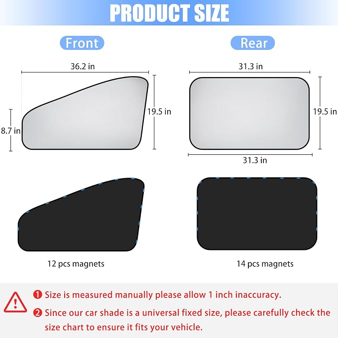 ZATOOTO Side Window Sunshade for Protecting Privacy,Magnetic Universal Fit | Black Side for Heat Absorption & Privacy,Silver Side for Sun Reflection & Cooling,Magnetic Quick, Effortless Installation - Image 7