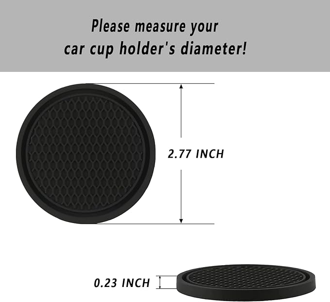 ZSDY Car Cup Coaster, 4PCS Universal Auto Non-Slip Cup Holder Embedded in Ornaments Coaster, Car Interior Accessories Sets, Grey - Image 5