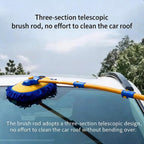 57'' Car Wash Brush with Long Handle Chenille Microfiber Car Wash Kit Mitt Retractable Bent Pole Car Wash Mop for Cars RV Truck Boat (Blue-2) - Image 2