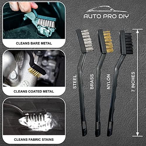 11 Piece Car Detailing Kit Set - Car Wheels, Exterior, Interior Cleaning Detail Supplies - Boars Hair, Stainless Steel Wire, Duster Brushes - Image 5