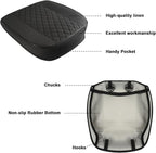 West Llama Linen Front Car Seat Cover Protector Anti-Slip Bottom Seat Cover Fits 95% of Vehicles,Wrapping Around The Bottom,Diamond Pattern(Black-1Pcs) - Image 6