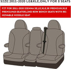 Sienna Car Seat Covers Custom Fit for 2011-2020 Toyota Sienna SE,LE,XLE,SE Premium,XLE Premium,8-Seater,Full Coverage,Airbag Compatible Polyester Auto Seat Protector (Full Set,Gray) - Image 2