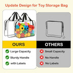 6 Packs Extra Large Toy Storage Bags with Zipper, Clear Toy Organizer Bag | with Labels for Blocks, Reusable 11.8″×8.6″×3.9″ Travel Waterproof Organizer Bags for Puzzles, PVC Plastic Toy Container - Image 4
