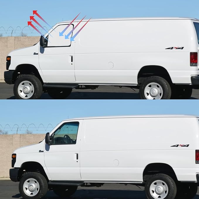 Front Side Window Sun Shade for 1996-2025 Chevy Express Cargo Van Accessories, Foldable Window Sunshade Sun Visor Protector, Side Window Shades Sun Shield Blocks UV Rays Heat, Pack of 2 - Image 7
