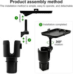Car Cup Holder Expander Tray with Phone Slot | 9.5in removable tray, fits 16-46oz bottles, universal for cars & Tesla Model Y/3, road trip use - Image 3
