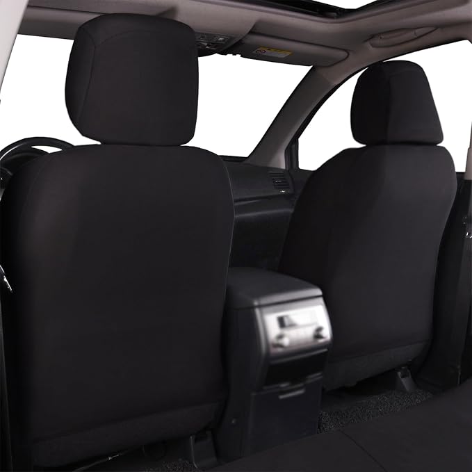 Flying Banner Car Seat Covers Front Seats Rear Bench Polyester car seat Protectors Easy installations Rear Bench Split Classic man Lady Truck (Full Set - Low Back - Combo Pack, Black Purple) - Image 3