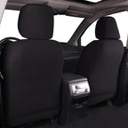 Flying Banner Car Seat Covers Front Seats Rear Bench Polyester car seat Protectors Easy installations Rear Bench Split Classic man Lady Truck (Full Set - Low Back - Combo Pack, Black Purple) - Image 3