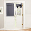 RYB HOME Kitchen Window Curtains Stick on Small Curtains for Back Door | Blackout Thermal Insulated, Classroom French Door Front Door Bathroom Garage, Mini Blinds no Drill, W26 x L40,Grey,1 Pc by RYBHOME