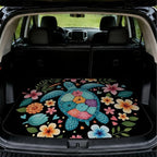 Car Trunk Mat for SUV, 31"x47" Colorful Floral Turtle Cargo Liner Protector | All Weather Universal Cargo Liners for Dogs, Car Accessory for SUVs/Sedan/Wagons, Durable Non-Slip Washable Rear Cargo Mat by Unknown