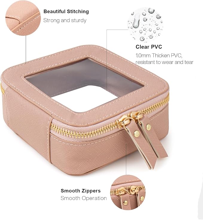 Travel Clear Makeup Bag Set, TSA Approved Cosmetic Bag Case with Zipper Portable Makeup Pouch Toiletry Bag Traveling Cosmetic Organizer Storage Bag Car Organizer Car Essentials - Image 4