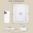 Clear Hard Shell Zipper Case Set (3 Large), 120s Thick PET Plastic, Dual Zippers with Star Charms, Removable Straps, Removable Labels with 2 Markers for Travel, Storage & Organization - Image 3