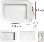 Clear Makeup Bag, White Travel Makeup Pouch Toiletry Bag for Women Waterproof Small Cosmetic Bag Case Small Make Up Bag with Zipper Car Organizer Car Essentials for Women Men - Image 7