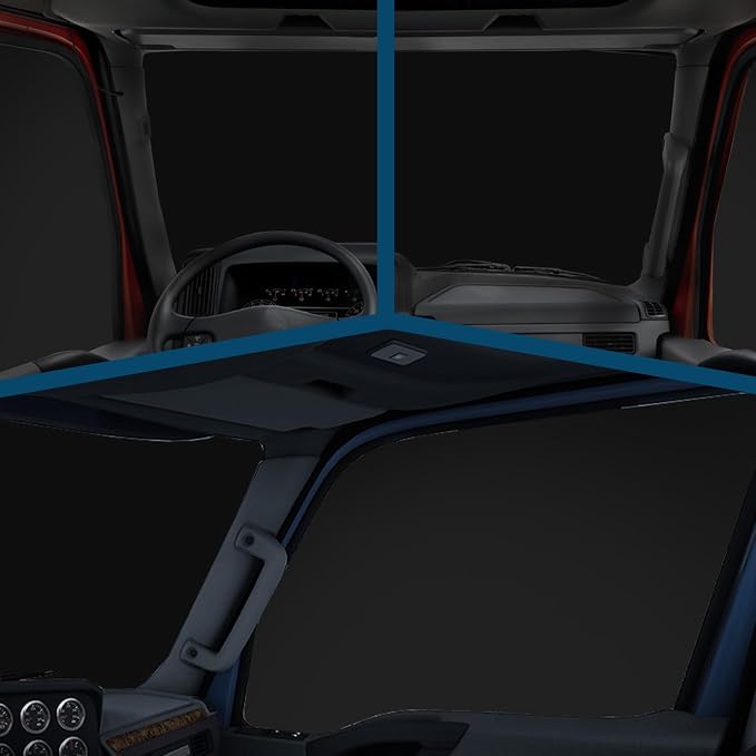 2 Pcs Side Window Sun Shade for International LT MV 18-26 | Fits Lonestar Semi Truck Day Cab & Sleeper, 6-Layer 210T Reflective Heat Blocker, Blackout Privacy Cover, Foldable - Image 7
