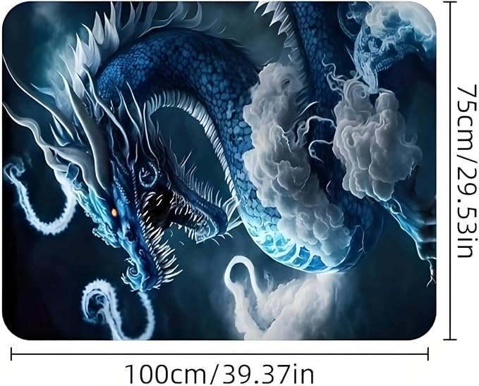 Universal Car Trunk Mat 29" x 39", Blue Dragon Design All Weather Trunk Protection Cargo Liner, Durable Cargo Mat Rear Trunk Liner, Stylish Vehicle Interior Accessories Suitable for Most Car Models - Image 3