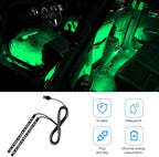 Car LED Strip Light, 12V 24 LED Vehicle Under Dash Neon Ambient Night Decor Lamp with USB Port, Automotive Interior Lighting Accessories, Universal for SUV Truck Sedan (Green) - Image 5