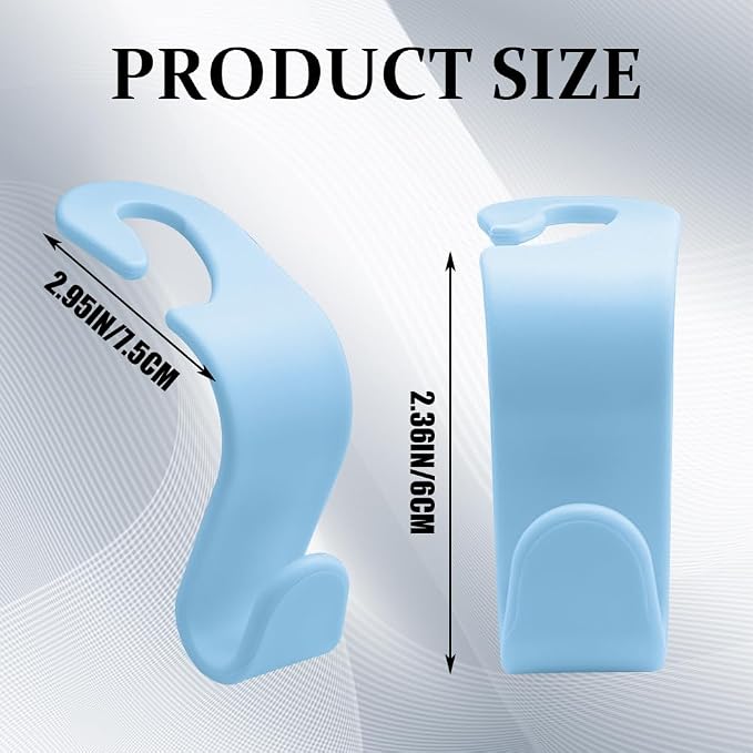 4PCS Car Seat Headrest Hooks, Purse Hook for Car | Car Headrest Hidden Hook, Car Interior Accessories Multi-Use Portable Headrest Organizer Holder for Purse Handbag Coats - Image 2