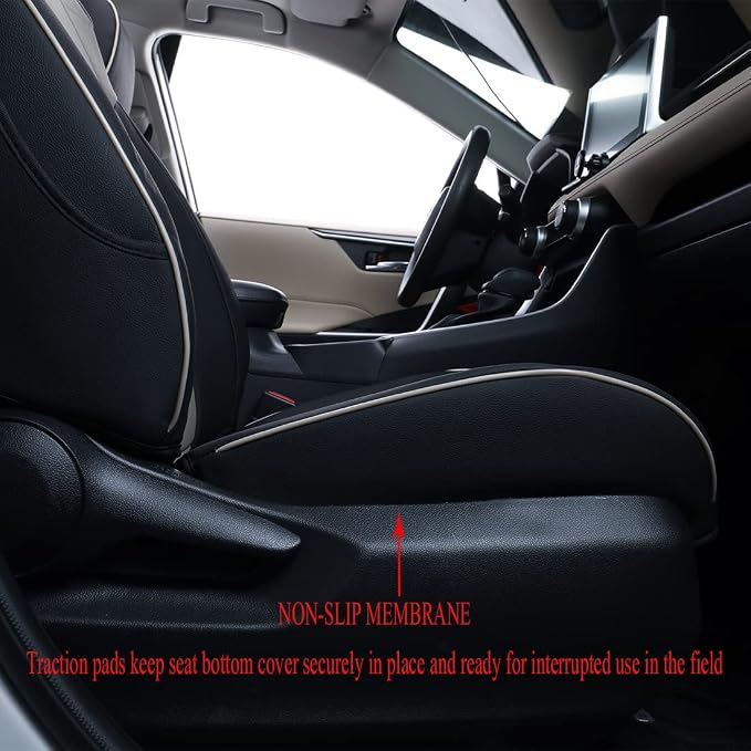 EKR Corolla Seat Cover Custom Fit for Toyota Corolla 2020 2021 2022 L/ LE,Leather Car Seat Cover Full Set-Faux Leather(Black/Gray) - Image 2