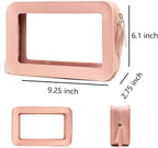 Clear Makeup Bag, Pink Travel Makeup Pouch Toiletry Bag for Women Waterproof Small Cosmetic Bag Case Small Make Up Bag with Zipper Car Organizer Car Essentials for Women Men - Image 5