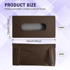 Car Visor Tissue Holder, Tissue Box Holder for Car, Leather Auto Sun Visor Napkin Case Mask Dispenser, Automotive Accessories Rectangular Hanging Auto Napkin Box Fit for Most Vehicles (Brown) - Image 2