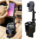 Car Cup Holder Phone Mount, 2 in 1 360° Rotation Long Arm Vehicle Cup Cell Phone Holder Expander with Adjustable Base, Automotive Drink Bottles Smartphones Stand, Universal Fit (Black) by Ywdiml