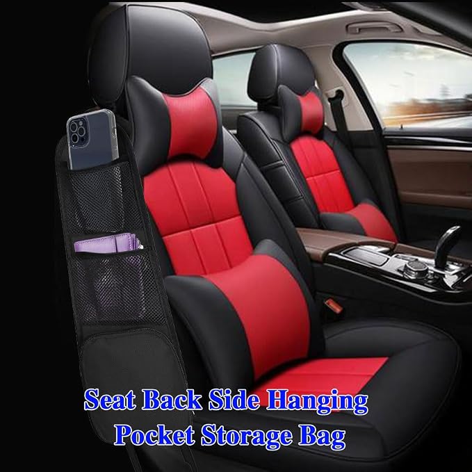 2PCS Car Seat Storage Hanging Bag, Multi-Pocket Seat Side Organizer, Front Seat Hanging Bags with Mesh Net Pockets, Universal Car Accessories for Most Vehicles to Hold Mobile Phone Wallet Glasses - Image 7