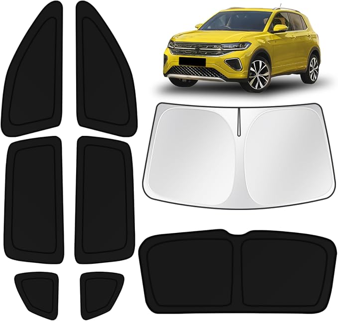 KUST Car Window Shades for Volkswagen Tiguan 2018 2019 2020 2021 2022 2023 Windshield Sun Shade Side Window Cover UV Block Privacy Protection Accessories for Camping Blackout Rear Back Full Set 8PCS by KUST