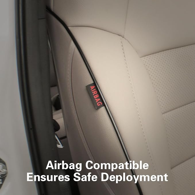 EKR Car Seat Covers Custom Fit for Toyota 4Runner(5 Seats) Full Set | for Toyota 4 Runner 2010-2024 Seat Covers for SUV,Full Wrap,Airbag Compatible,Waterproof Pet-resistant,Faux Leather(Beige) - Image 3