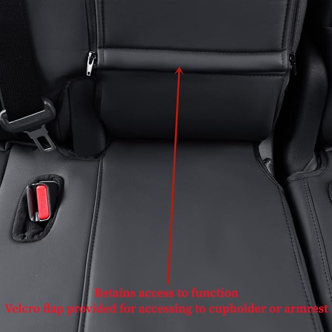 Full Set Car Seat Covers for Honda Odyssey 2018-2022,7-Seater,Faux Leather | for LX Only,2nd Row Captain Seats,Luxury Waterproof Seat Protector,Fit Like A Glove(Black) - Image 7