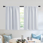 RYB HOME Short Privacy Curtains 30 inch Long for Bathroom Window | Thermal Insulated,Heat Blocking,Rod Pocket,Half Window Curtain Tiers for Nursery Bedroom,W42 x L30,Greyish White,2 Panels by RYBHOME