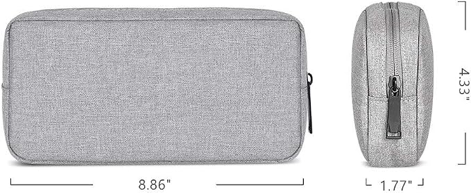 Universal Electronics/Accessories Soft Carrying Case Bag, Durable & Light-weight,Suitable for Out-going, Business, Travel and Cosmetics Kit (Big-Gray) - Image 2