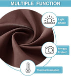 RYB HOME Cafe Blackout Curtains 24 inch Length for RV Camper Kitchen Window | Temperature Regulating,Light UV Blocking,Privacy Protection,Short Small Half Window Tiers,W42 x L24,Chocolate Brown,2 Panels - Image 5