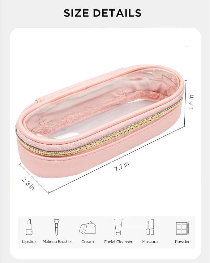 Clear Makeup Bag Small, TSA Approved Portable Toiletry Bag with Zipper Cosmetic Travel Bag Makeup Organizer Case Mini Makeup Pouch for Purse Car Organizer Bag for Women Men - Image 5
