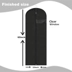 Dress Bags for Gowns Long, 65'' Garment Bags for Hanging Clothes, Suit Bag Cover for Storage and Travel (Black) - Image 2