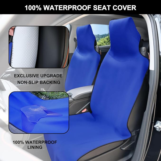 Neoprene Waterproof Car Seat Cover, Royal Blue 1pc, Non-Slip | Car Seat Protector, Sweat-proof, Universal Fit SUV & Truck, Machine Washable, For Gym, Yoga, Pets, Workout, Beach, Swimming - Image 3