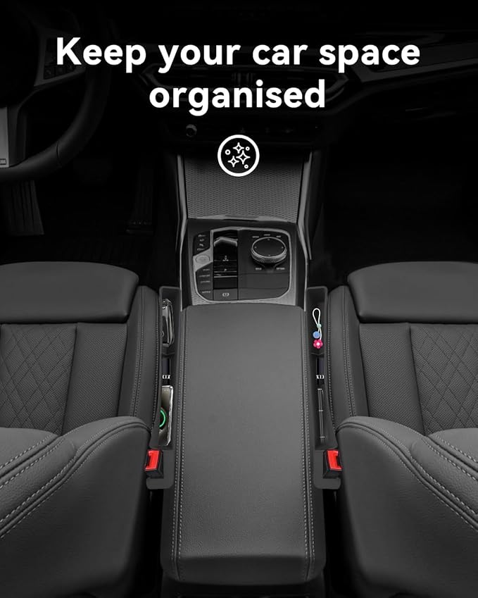 Car Seat Gap Filler, Seat Gap Organizer with Phone Holder, Car Seat Accessories, Car Organizer Fit Car SUV Truck-2PCS Gray - Image 7