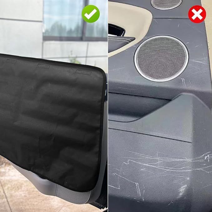 2 Pcs Car Door Protector for Dogs Waterproof Anti Scratch Pet Car Door Cover Protector Vehicle Door Guards Fits Sedans and SUVs Pet Travel （2 Pack） (Black) - Image 2