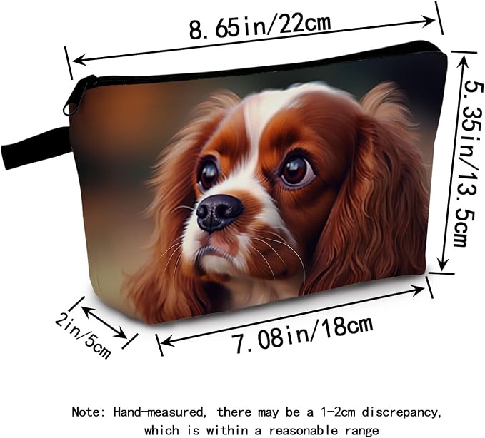 Cavalier King Charles Spaniel Animal Print Women's Cosmetic Bag Makeup Bag Gifts for Dog Lovers - Image 2